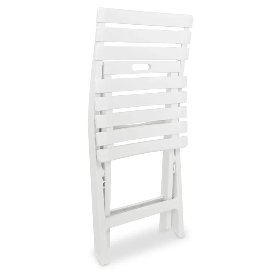 Ensemble de bistro pliable 3 pcs Plastique Blanc - 6