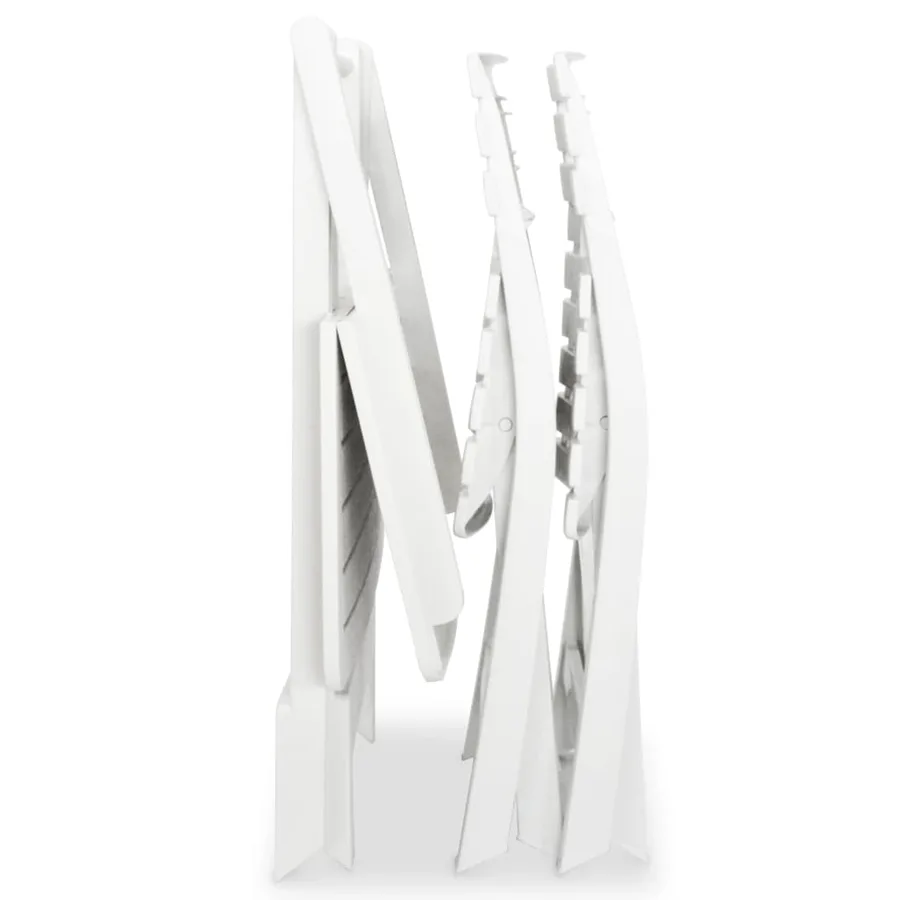 Ensemble de bistro pliable 3 pcs Plastique Blanc - 8