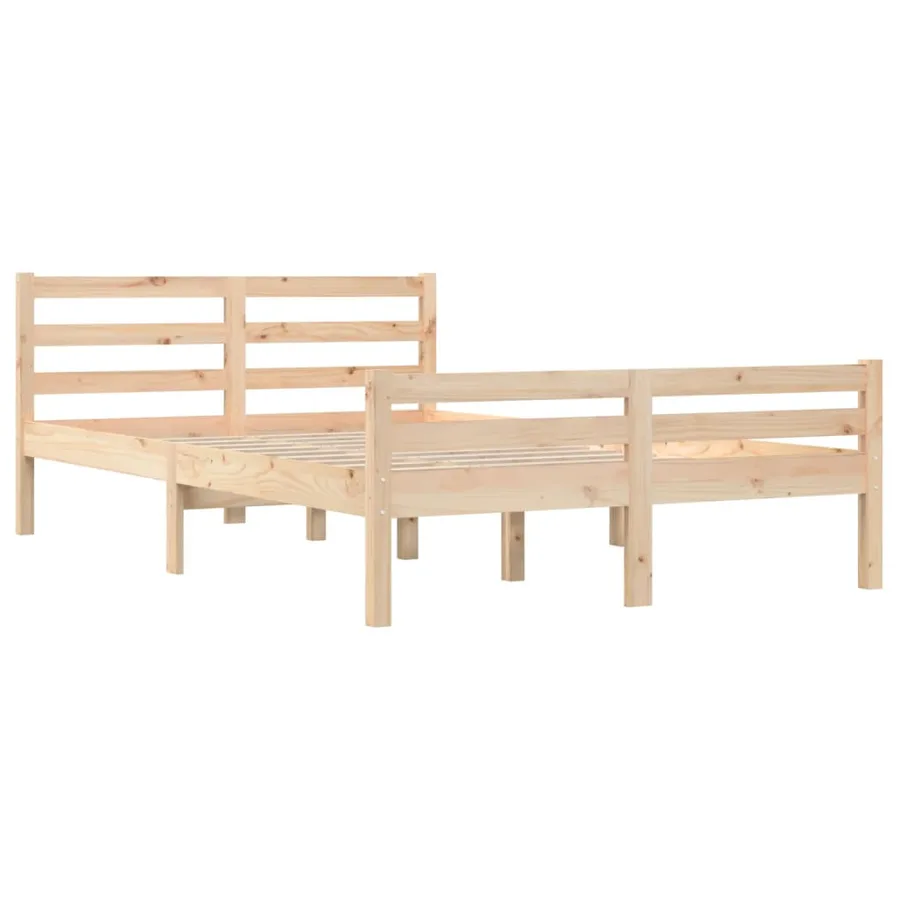 Cadre de lit sans matelas bois massif 160x200 cm - 4
