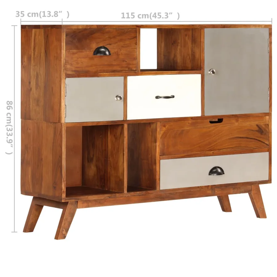 Buffet 115x35x86 cm Bois solide d'acacia - 17