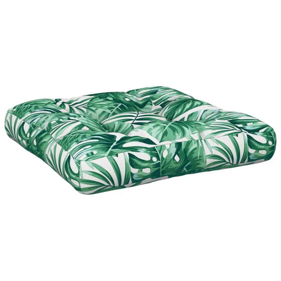 Coussin de palette motif de feuilles 58x58x10 cm tissu - 2