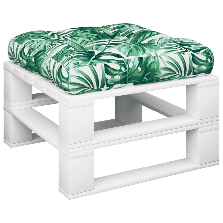 Coussin de palette motif de feuilles 58x58x10 cm tissu - 3