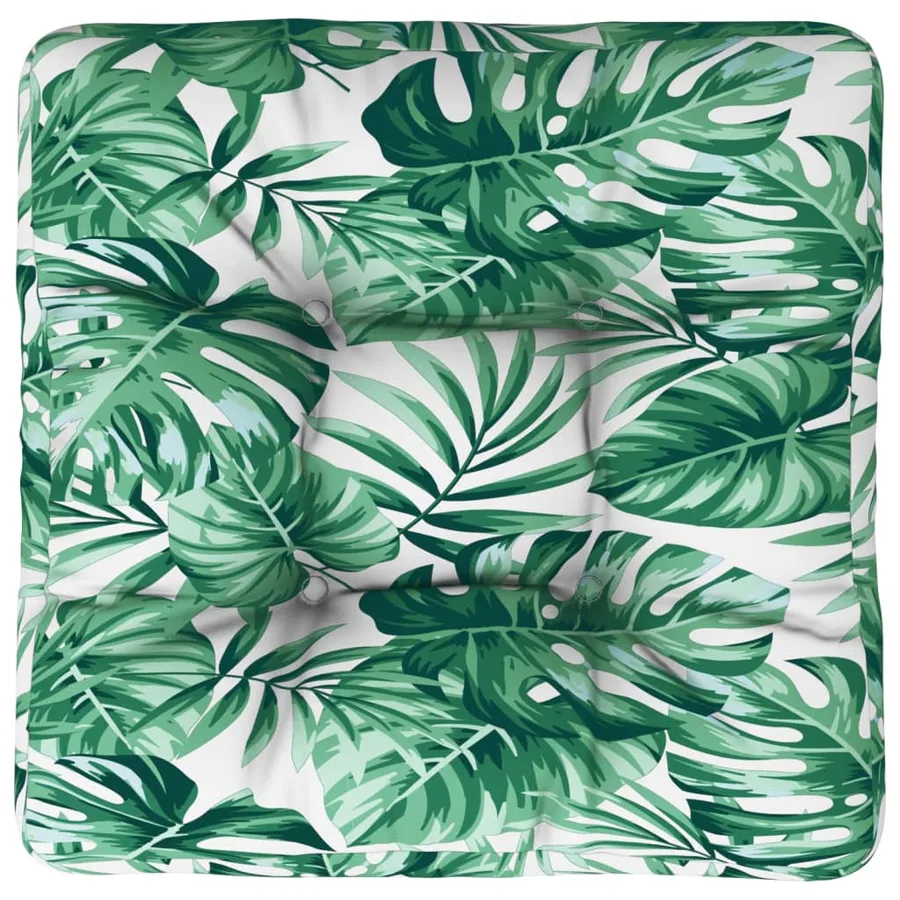 Coussin de palette motif de feuilles 58x58x10 cm tissu - 6