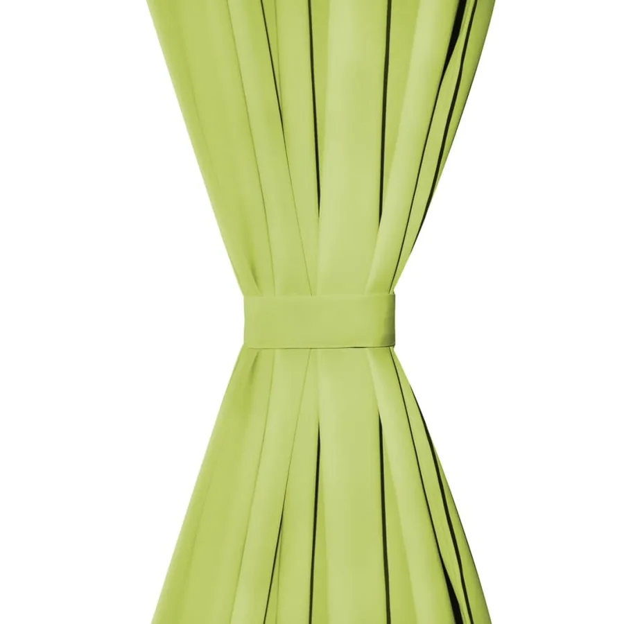 Rideau occultant avec boucles 2 pcs 140 x 225 cm Vert - 3