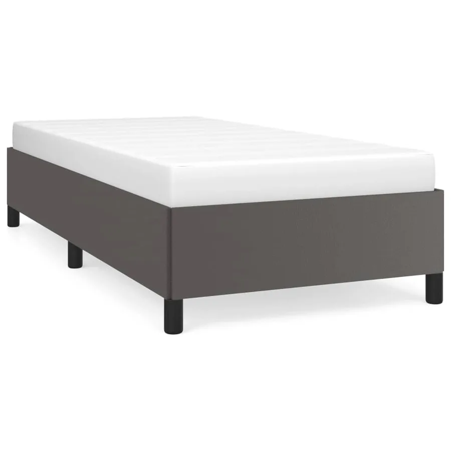 Cadre de lit sans matelas gris 90x190 cm similicuir - 2