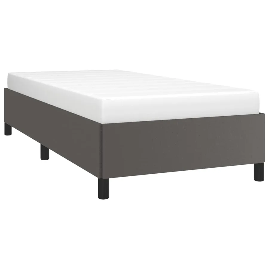 Cadre de lit sans matelas gris 90x190 cm similicuir - 3
