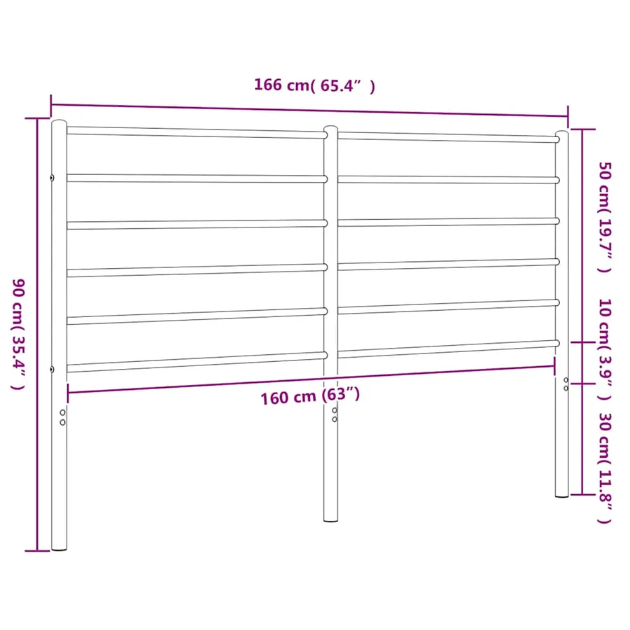 Tête de lit de remplacement métal noir 160 cm - 7