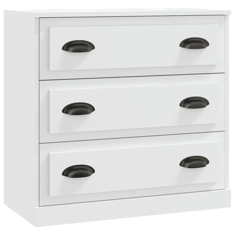 Buffet blanc 70x35,5x67,5 cm bois d'ingénierie - 2