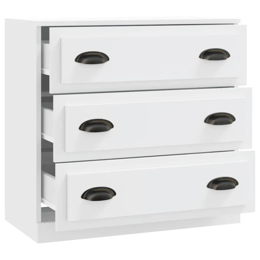Buffet blanc 70x35,5x67,5 cm bois d'ingénierie - 3