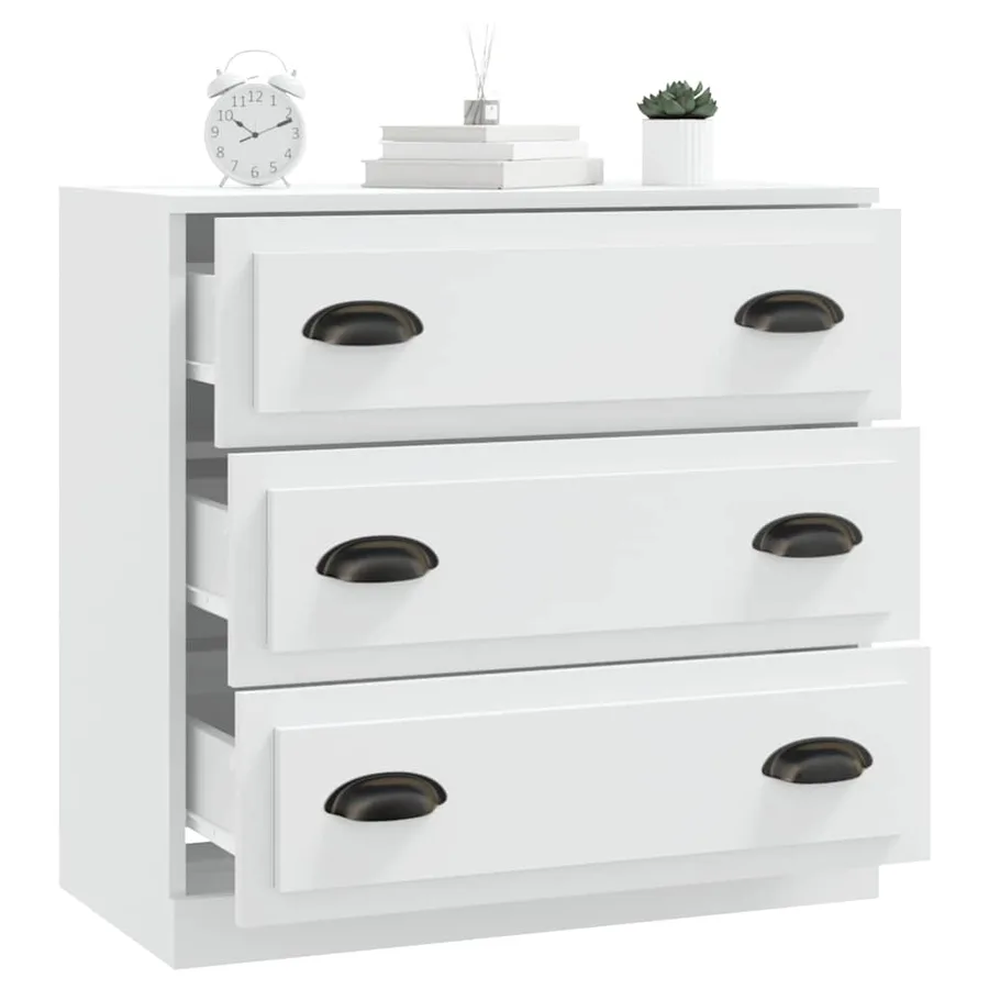 Buffet blanc 70x35,5x67,5 cm bois d'ingénierie - 7