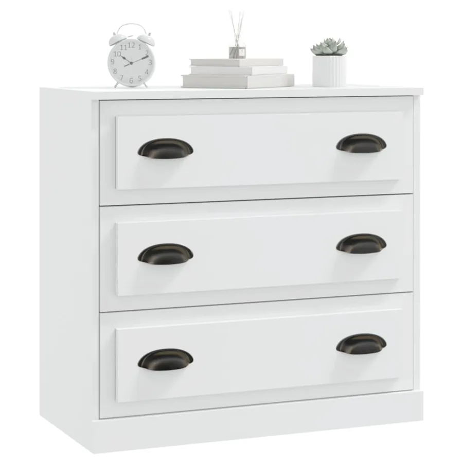 Buffet blanc 70x35,5x67,5 cm bois d'ingénierie - 8