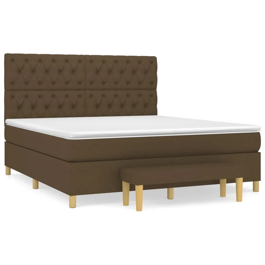 Sommier à lattes de lit avec matelas Marron foncé 160x200 cm - 2