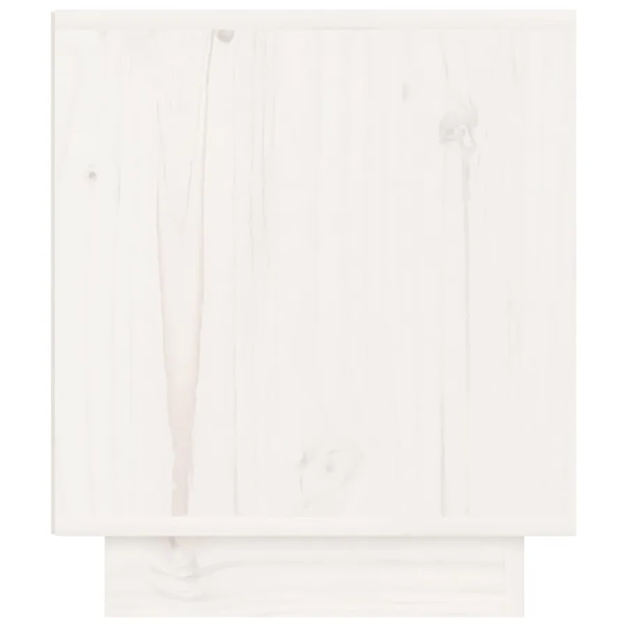 Table de chevet Blanc 40x34x40 cm Bois de pin solide - 6