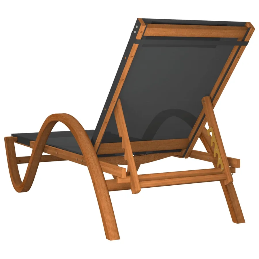 Chaise longue avec coussin blanc textilène/bois massif peuplier - 14