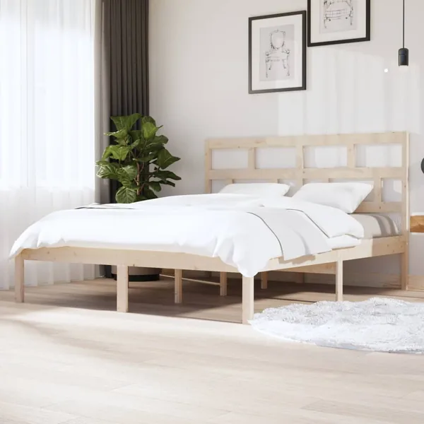 Cadre de lit sans matelas bois massif 160x200 cm