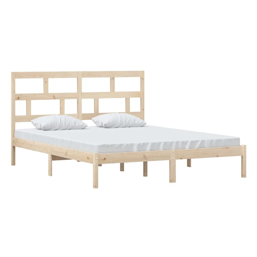 Cadre de lit sans matelas bois massif 160x200 cm - 3