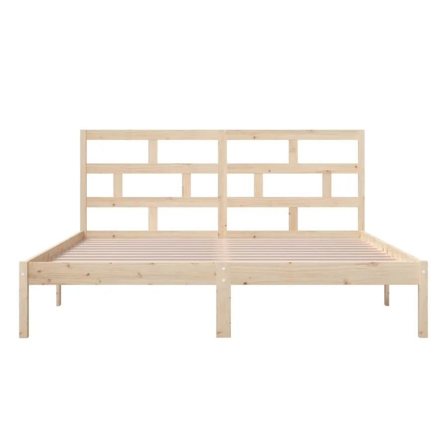 Cadre de lit sans matelas bois massif 160x200 cm - 5