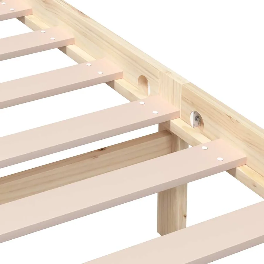 Cadre de lit sans matelas bois massif 160x200 cm - 8