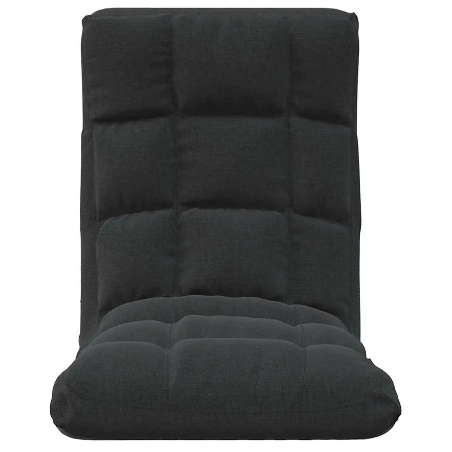 Chaise pliable de sol Noir Tissu - 3