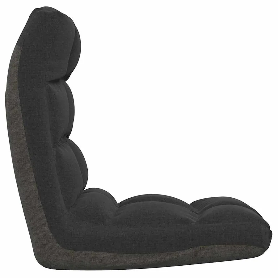 Chaise pliable de sol Noir Tissu - 4