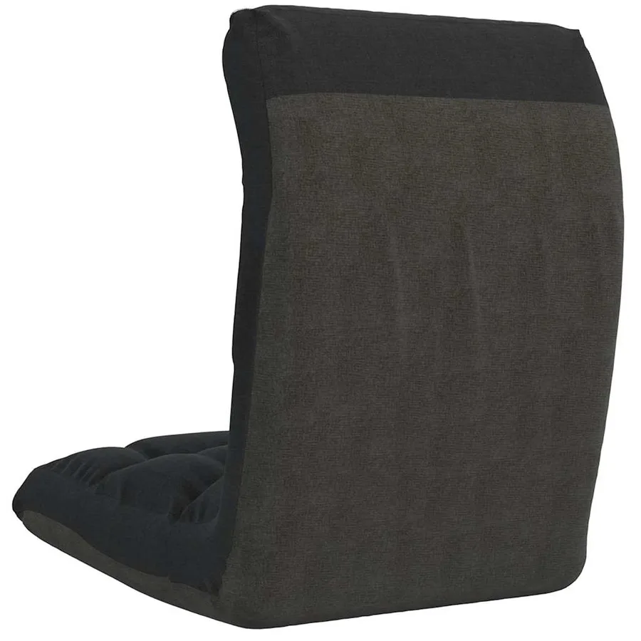 Chaise pliable de sol Noir Tissu - 5