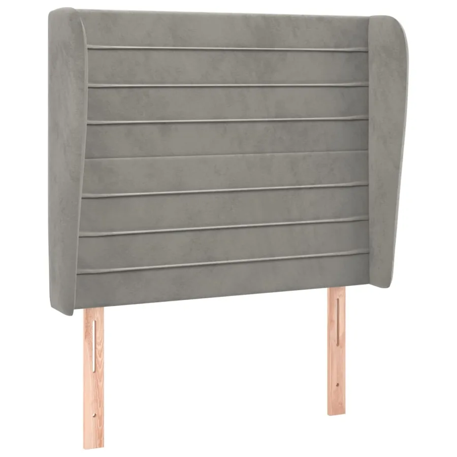 Tête de lit avec oreilles Gris clair 83x23x118/128 cm Velours - 2
