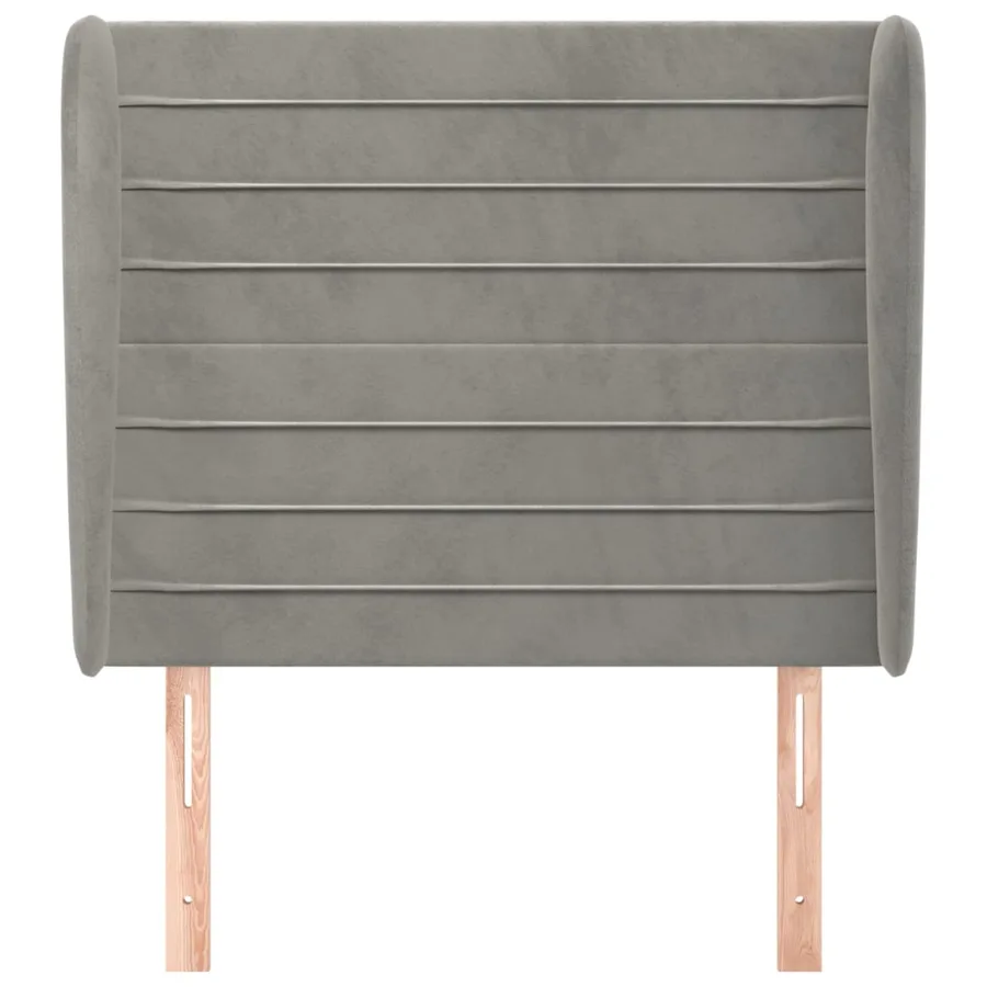 Tête de lit avec oreilles Gris clair 83x23x118/128 cm Velours - 3