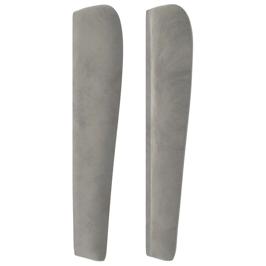 Tête de lit avec oreilles Gris clair 83x23x118/128 cm Velours - 4