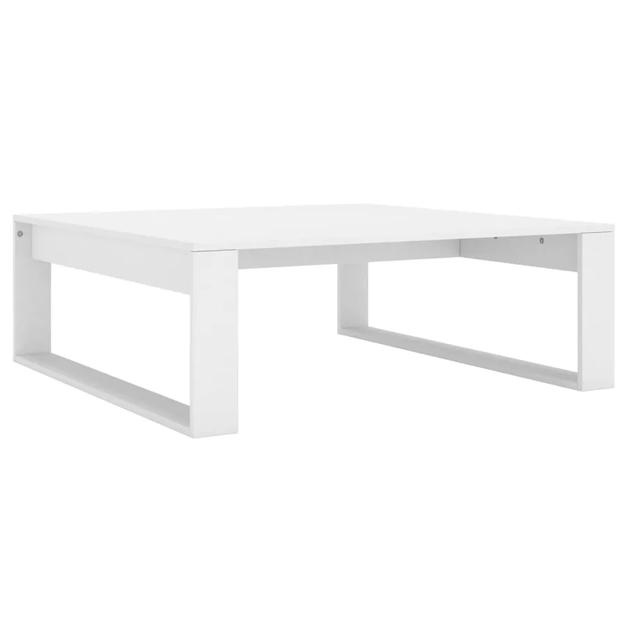 Table basse Blanc 100x100x35 cm Bois d’ingénierie - 2