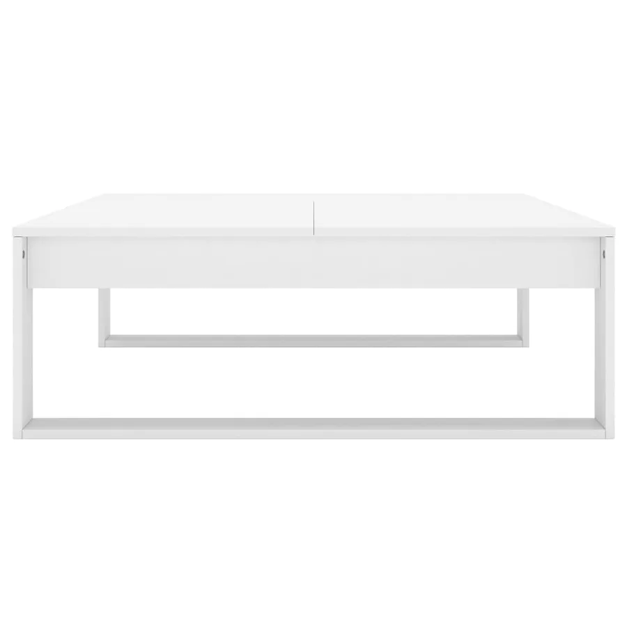 Table basse Blanc 100x100x35 cm Bois d’ingénierie - 5