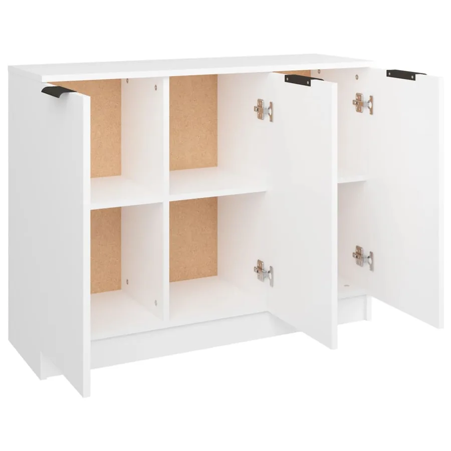 Buffet Blanc 90,5x30x70 cm Bois d'ingénierie - 7