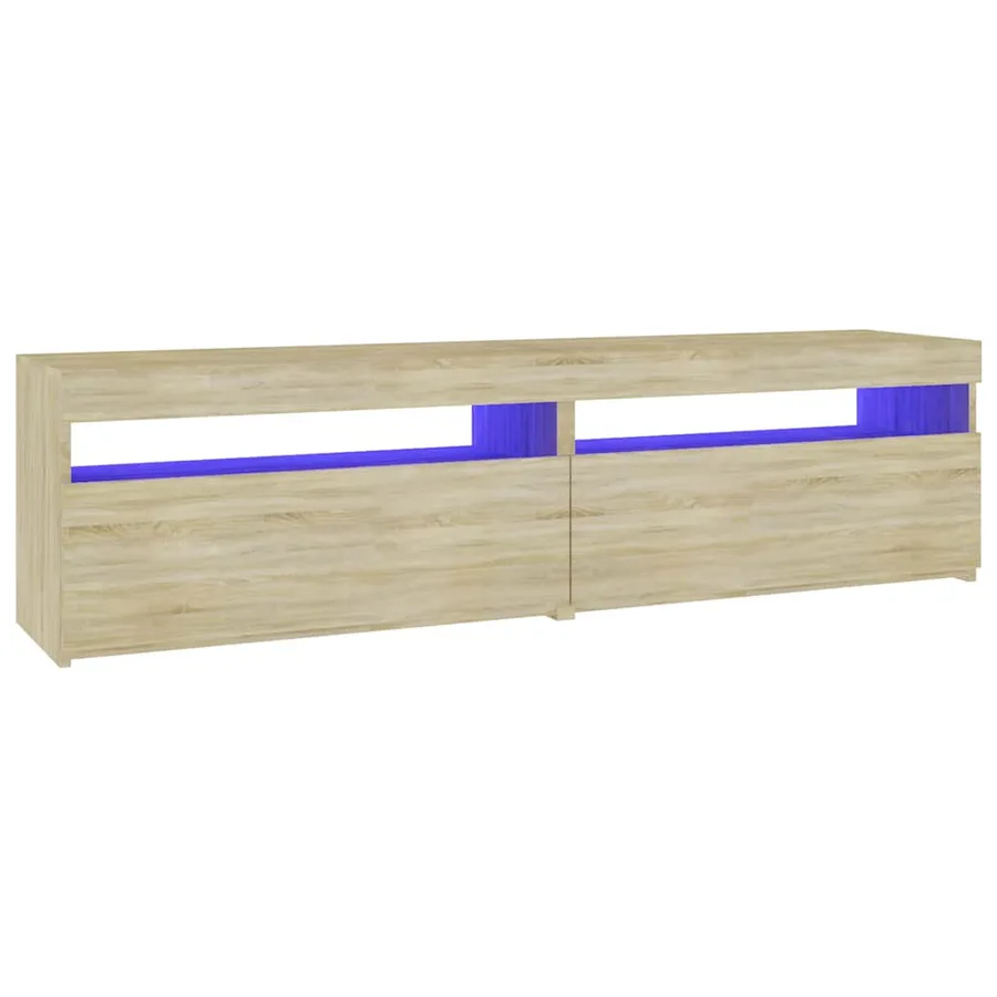 Meubles TV 2 pcs avec lumières LED Chêne sonoma 75x35x40 cm - 15