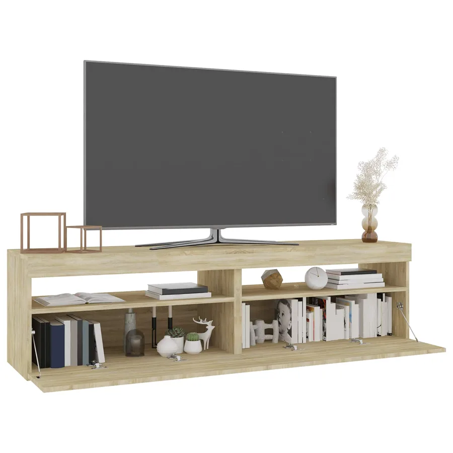 Meubles TV 2 pcs avec lumières LED Chêne sonoma 75x35x40 cm - 3