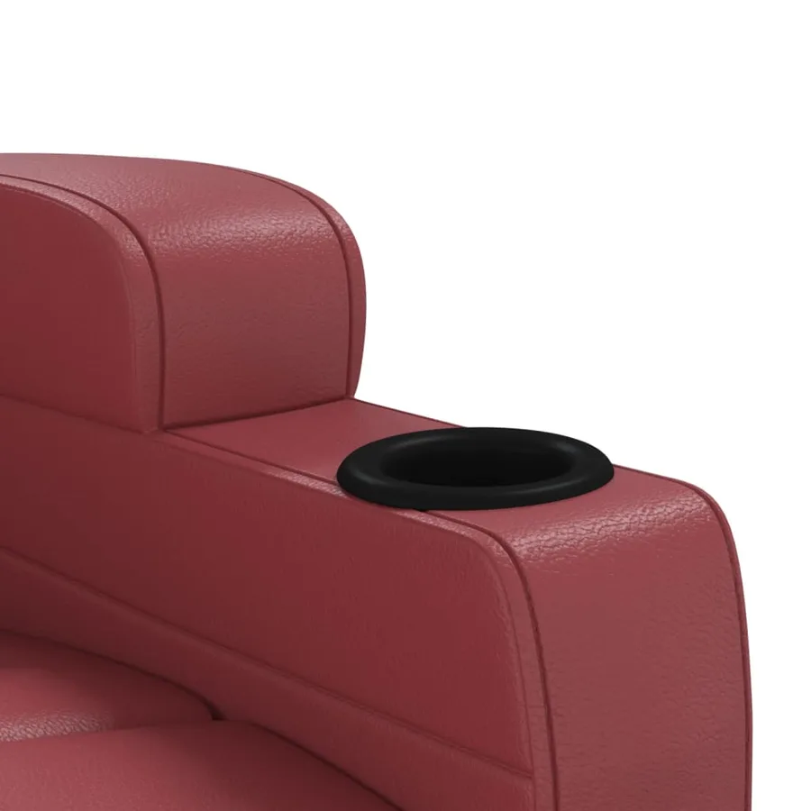Fauteuil de massage électrique Rouge bordeaux Similicuir - 9