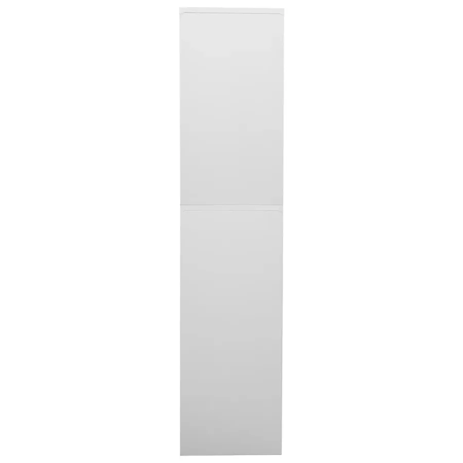 Armoire de bureau Gris clair 90x40x180 cm Acier et verre trempé - 3