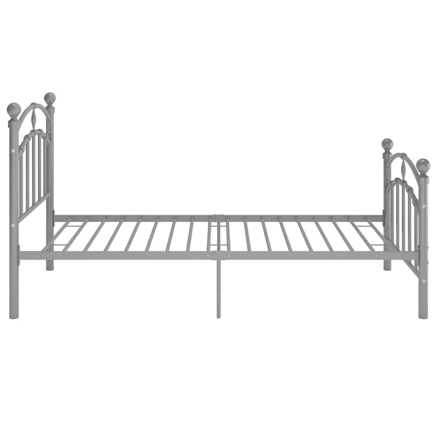 Cadre de lit sans matelas gris métal 90x200 cm - 4