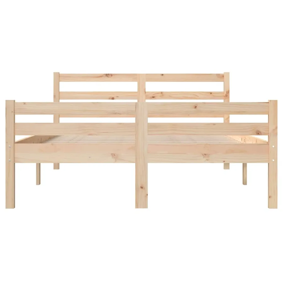 Cadre de lit sans matelas bois massif 140x200 cm - 5