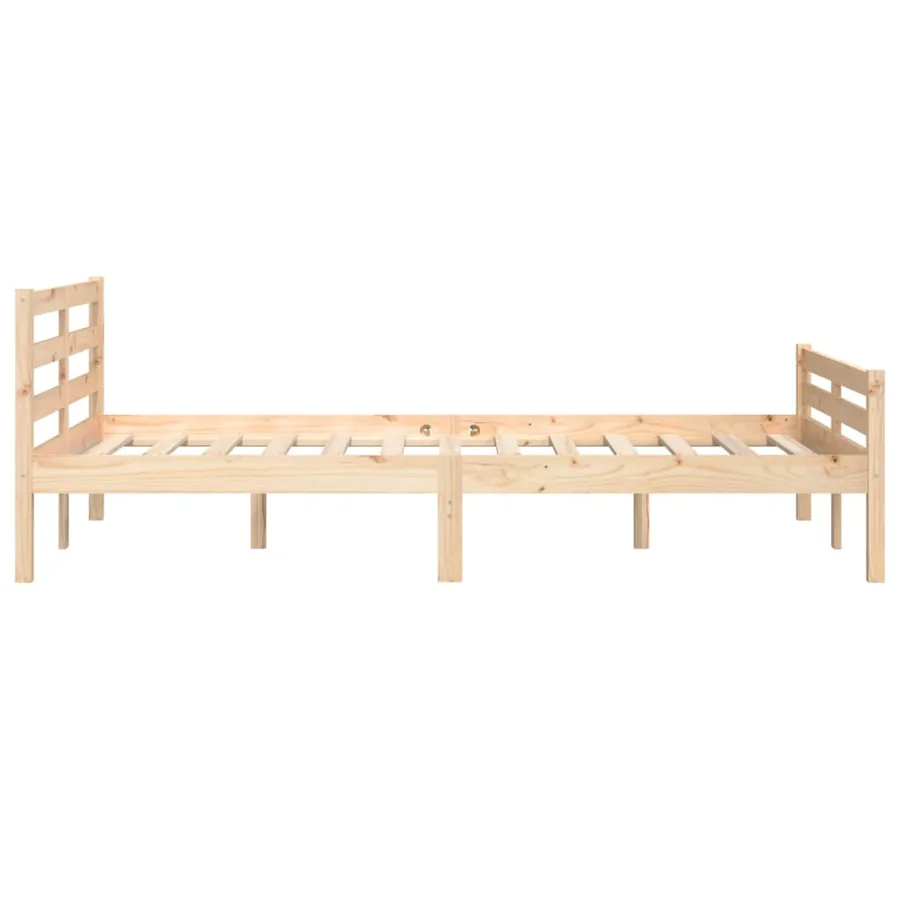 Cadre de lit sans matelas bois massif 140x200 cm - 6