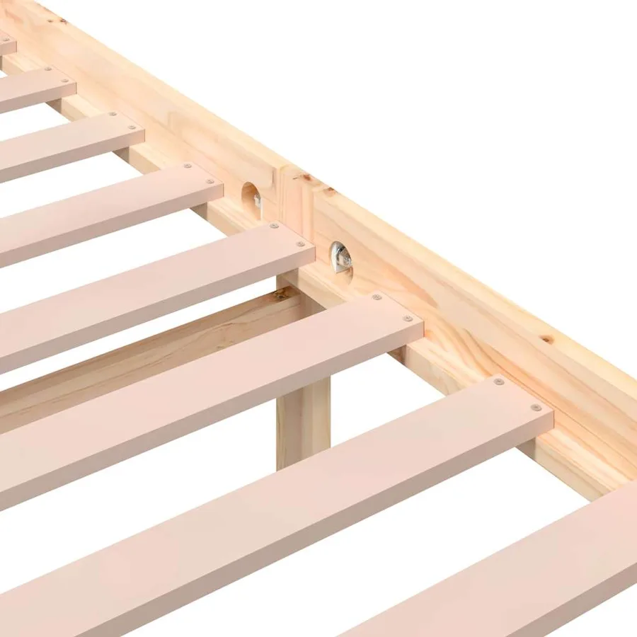 Cadre de lit sans matelas bois massif 140x200 cm - 8