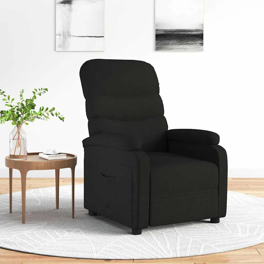 Fauteuil inclinable Noir Tissu