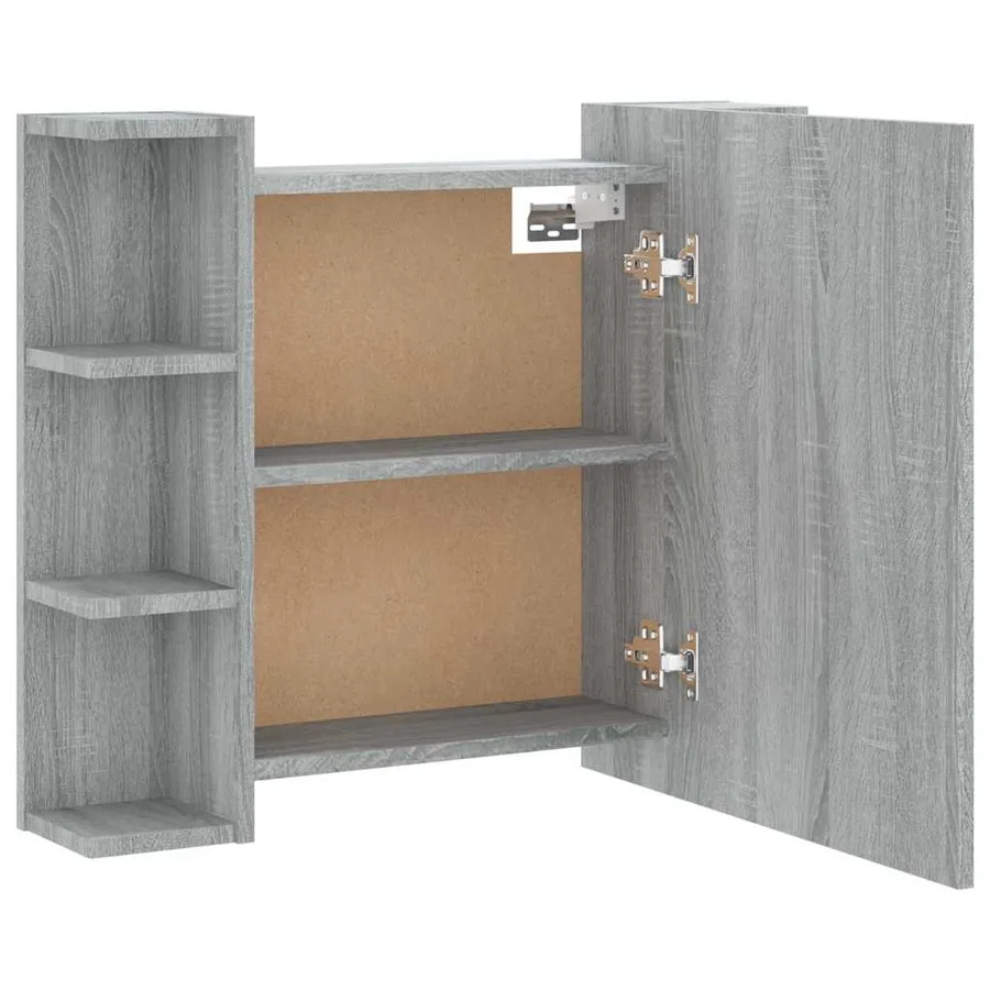 Armoire à miroir avec LED Sonoma gris 70x16,5x60 cm - 11