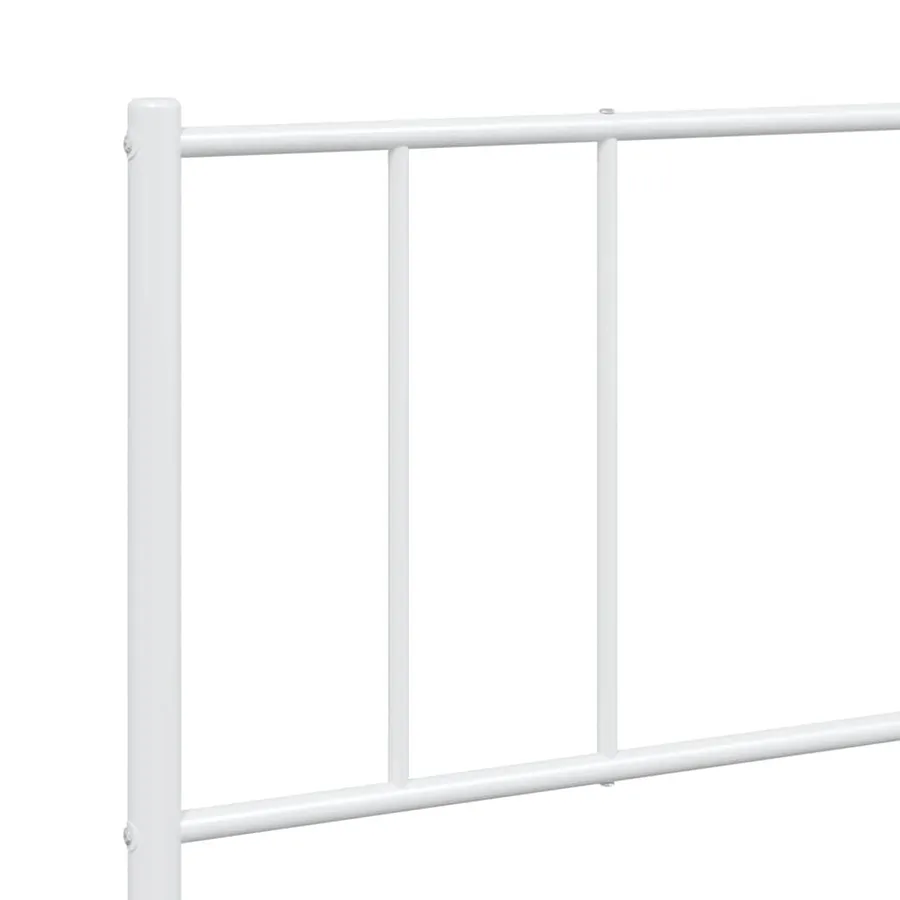 Cadre de lit métal sans matelas et tête de lit blanc 200x200 cm - 9
