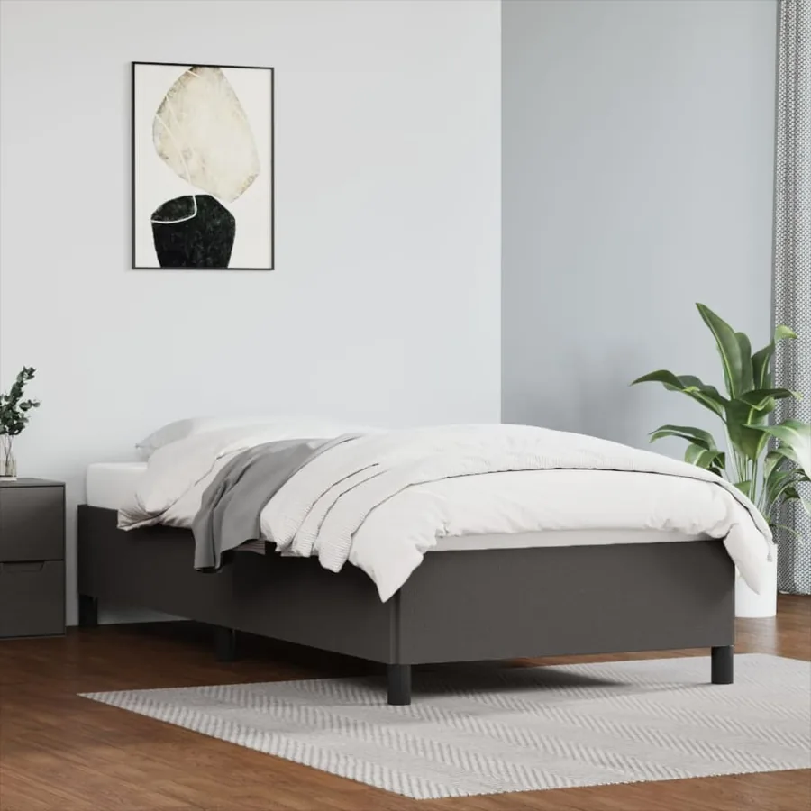 Cadre de lit sans matelas gris 90x200 cm similicuir