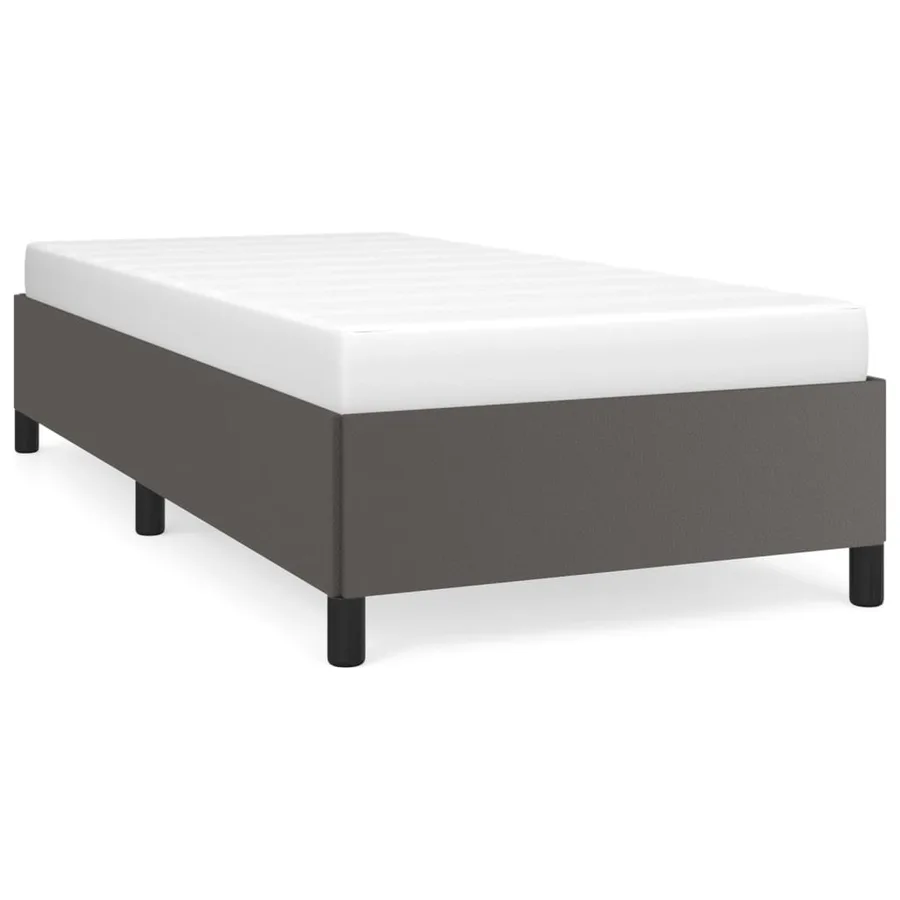 Cadre de lit sans matelas gris 90x200 cm similicuir - 2