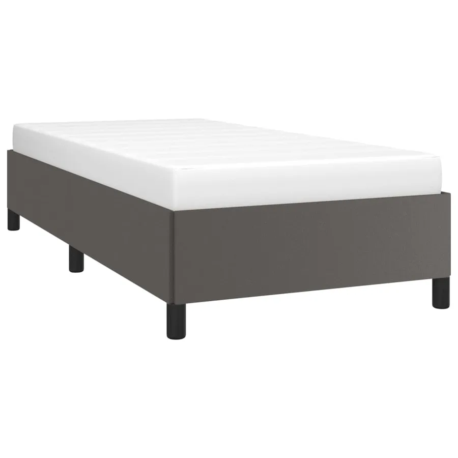 Cadre de lit sans matelas gris 90x200 cm similicuir - 3