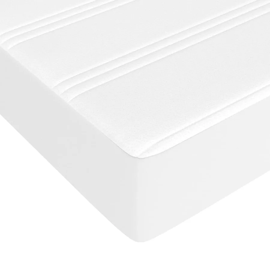 Sommier à lattes de lit avec matelas Blanc 90x190 cm Similicuir - 8