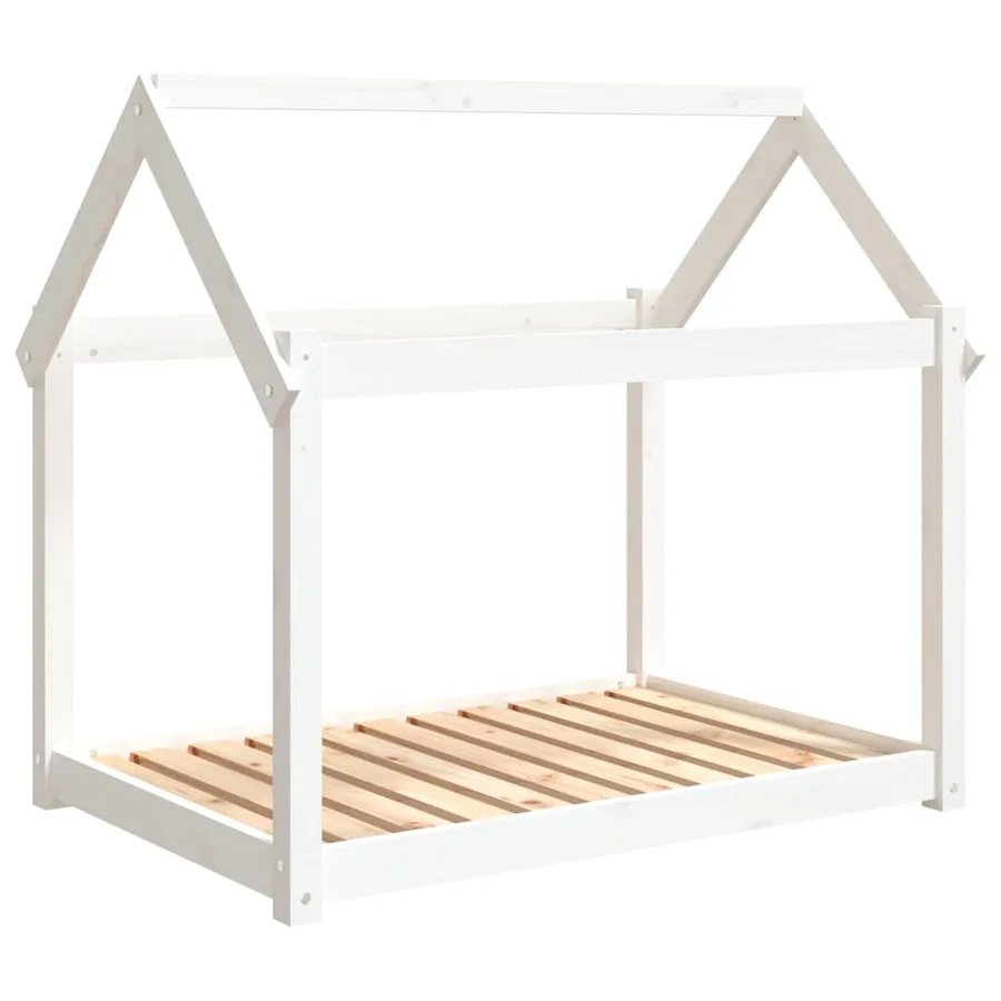 Lit pour chien Blanc 101x70x90 cm Bois de pin solide - 2