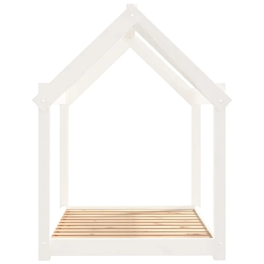 Lit pour chien Blanc 101x70x90 cm Bois de pin solide - 6