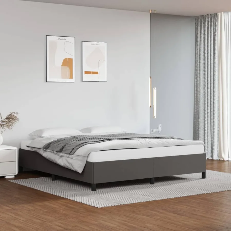 Cadre de lit sans matelas gris 180x200 cm similicuir