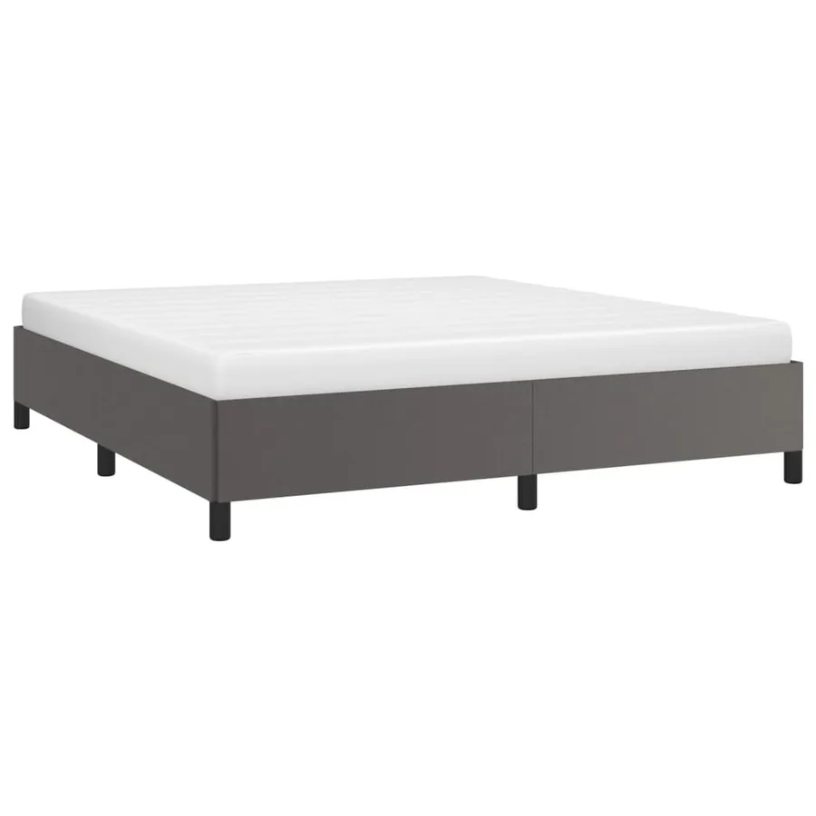 Cadre de lit sans matelas gris 180x200 cm similicuir - 3